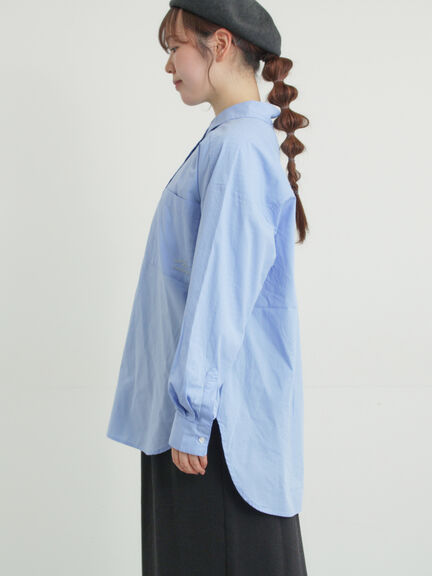 ワンポイント刺繍オーバーシャツ（オフホワイト/ブルー/ストライプ）｜Samansa Mos2（サマンサ モスモス）通販