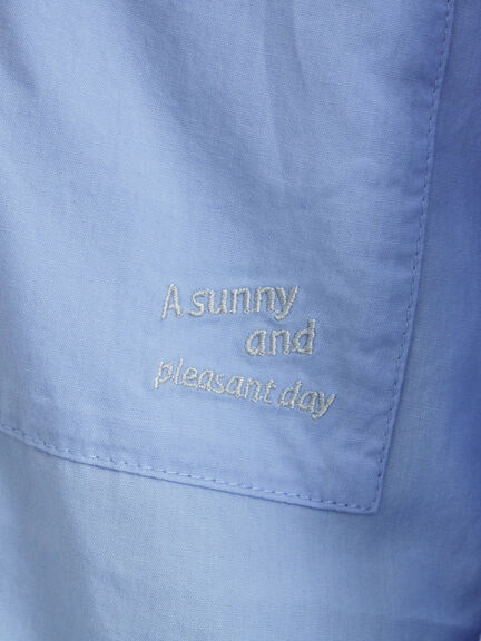 ワンポイント刺繍オーバーシャツ（オフホワイト/ブルー/ストライプ）｜Samansa Mos2（サマンサ モスモス）通販