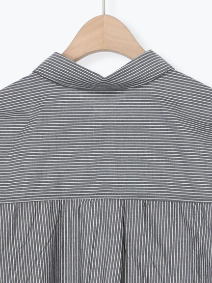 ワンポイント刺繍オーバーシャツ（オフホワイト/ブルー/ストライプ）｜Samansa Mos2（サマンサ モスモス）通販