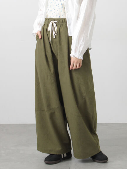 【2WAY】裾しぼり切替えパンツ（ブラック/ピンク/ベージュ/カーキ）｜Samansa Mos2（サマンサ モスモス）通販