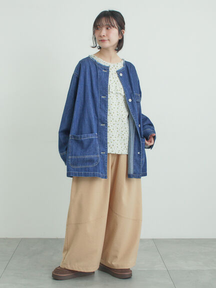 【2WAY】裾しぼり切替えパンツ（ブラック/ピンク/ベージュ/カーキ）｜Samansa Mos2（サマンサ モスモス）通販