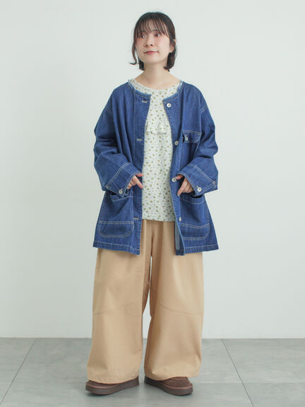 【2WAY】裾しぼり切替えパンツ（ブラック/ピンク/ベージュ/カーキ）｜Samansa Mos2（サマンサ モスモス）通販