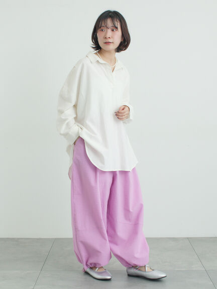 【2WAY】裾しぼり切替えパンツ（ブラック/ピンク/ベージュ/カーキ）｜Samansa Mos2（サマンサ モスモス）通販