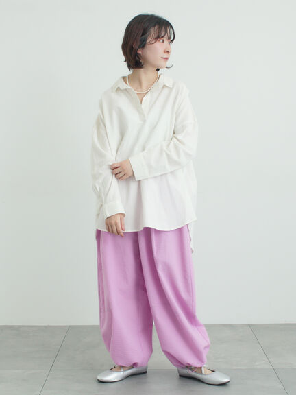 【2WAY】裾しぼり切替えパンツ（ブラック/ピンク/ベージュ/カーキ）｜Samansa Mos2（サマンサ モスモス）通販