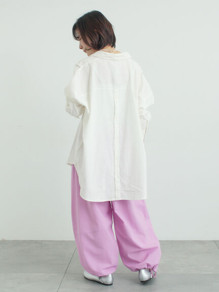 【2WAY】裾しぼり切替えパンツ（ブラック/ピンク/ベージュ/カーキ）｜Samansa Mos2（サマンサ モスモス）通販