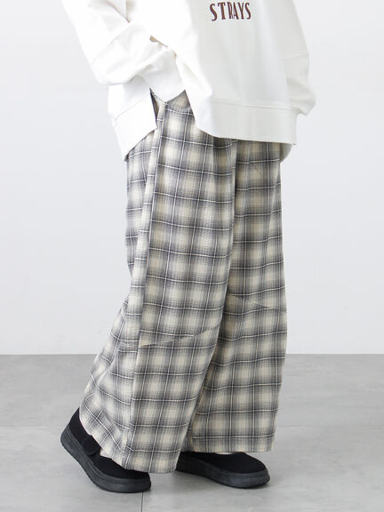 【2WAY】裾しぼり切替えパンツ（ブラック/ピンク/ベージュ/カーキ）｜Samansa Mos2（サマンサ モスモス）通販