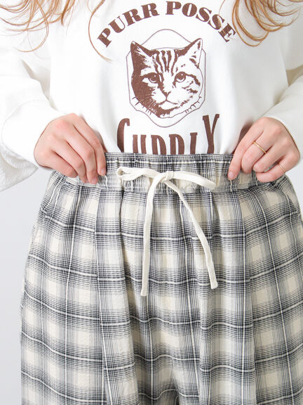 【2WAY】裾しぼり切替えパンツ（ブラック/ピンク/ベージュ/カーキ）｜Samansa Mos2（サマンサ モスモス）通販