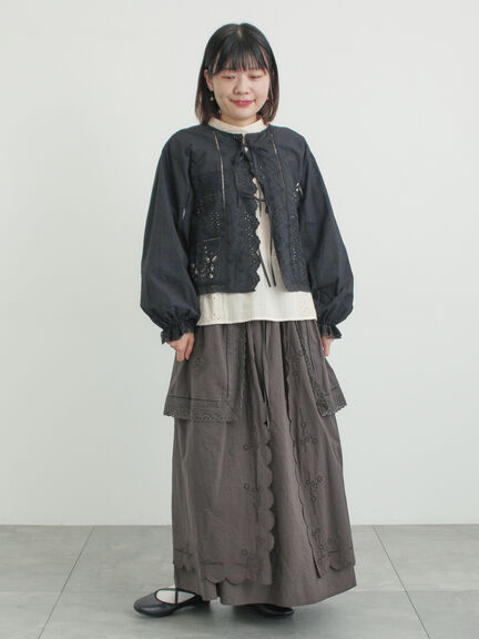 レースパッチワークブラウス（オフホワイト/ブラック/キナリ）｜Samansa Mos2（サマンサ モスモス）通販