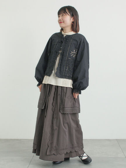 レースパッチワークブラウス（オフホワイト/ブラック/キナリ）｜Samansa Mos2（サマンサ モスモス）通販