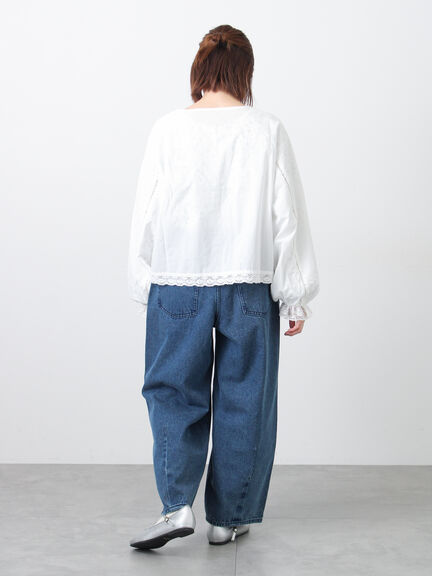 レースパッチワークブラウス（オフホワイト/ブラック/キナリ）｜Samansa Mos2（サマンサ モスモス）通販