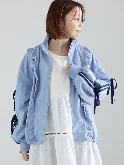 フリルトラックジャケット（オフホワイト/ブラック/サックスブルー）｜Samansa Mos2（サマンサ モスモス）通販