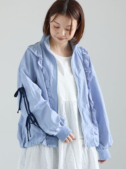 フリルトラックジャケット（オフホワイト/ブラック/サックスブルー）｜Samansa Mos2（サマンサ モスモス）通販