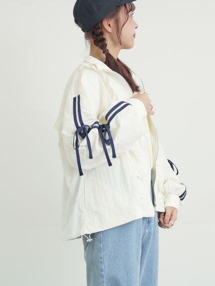 フリルトラックジャケット（オフホワイト/ブラック/サックスブルー）｜Samansa Mos2（サマンサ モスモス）通販