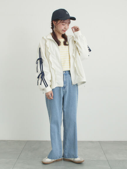 フリルトラックジャケット（オフホワイト/ブラック/サックスブルー）｜Samansa Mos2（サマンサ モスモス）通販