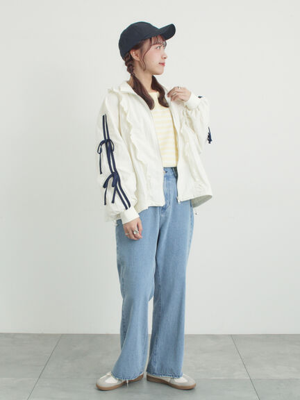 フリルトラックジャケット（オフホワイト/ブラック/サックスブルー）｜Samansa Mos2（サマンサ モスモス）通販