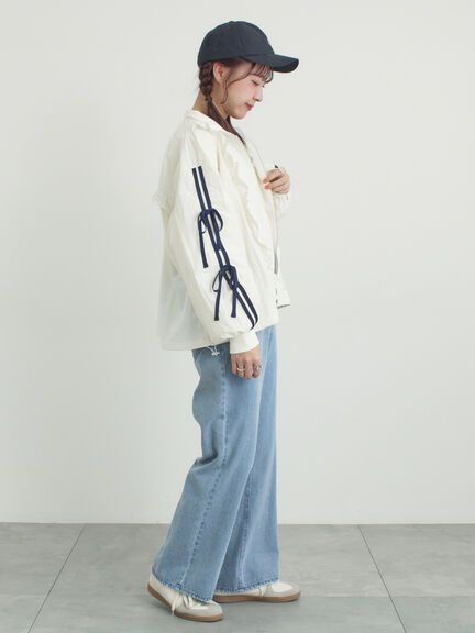 フリルトラックジャケット（オフホワイト/ブラック/サックスブルー）｜Samansa Mos2（サマンサ モスモス）通販