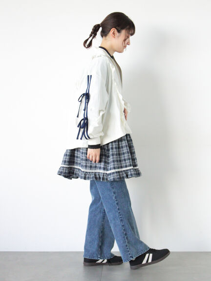 フリルトラックジャケット（オフホワイト/ブラック/サックスブルー）｜Samansa Mos2（サマンサ モスモス）通販