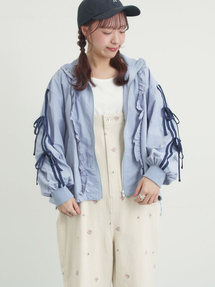 フリルトラックジャケット（オフホワイト/ブラック/サックスブルー）｜Samansa Mos2（サマンサ モスモス）通販