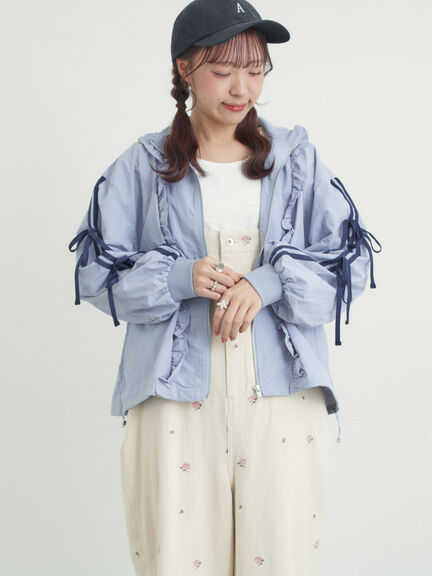 フリルトラックジャケット（オフホワイト/ブラック/サックスブルー）｜Samansa Mos2（サマンサ モスモス）通販