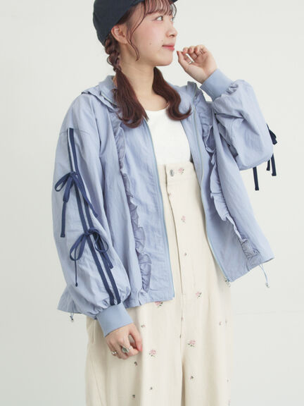 フリルトラックジャケット（オフホワイト/ブラック/サックスブルー）｜Samansa Mos2（サマンサ モスモス）通販