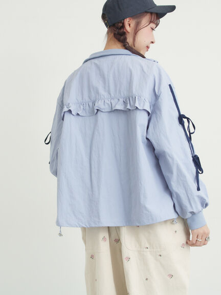 フリルトラックジャケット（オフホワイト/ブラック/サックスブルー）｜Samansa Mos2（サマンサ モスモス）通販