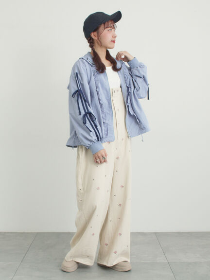 フリルトラックジャケット（オフホワイト/ブラック/サックスブルー）｜Samansa Mos2（サマンサ モスモス）通販