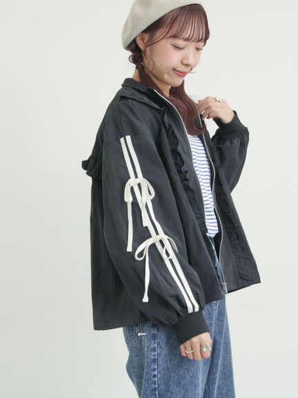 フリルトラックジャケット（オフホワイト/ブラック/サックスブルー）｜Samansa Mos2（サマンサ モスモス）通販