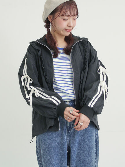 フリルトラックジャケット（オフホワイト/ブラック/サックスブルー）｜Samansa Mos2（サマンサ モスモス）通販