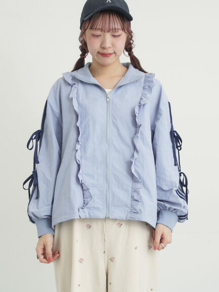 フリルトラックジャケット（オフホワイト/ブラック/サックスブルー）｜Samansa Mos2（サマンサ モスモス）通販