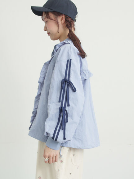 フリルトラックジャケット（オフホワイト/ブラック/サックスブルー）｜Samansa Mos2（サマンサ モスモス）通販