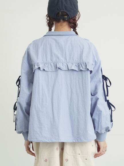 フリルトラックジャケット（オフホワイト/ブラック/サックスブルー）｜Samansa Mos2（サマンサ モスモス）通販