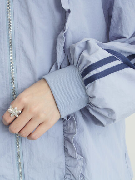 フリルトラックジャケット（オフホワイト/ブラック/サックスブルー）｜Samansa Mos2（サマンサ モスモス）通販