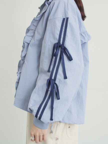 フリルトラックジャケット（オフホワイト/ブラック/サックスブルー）｜Samansa Mos2（サマンサ モスモス）通販