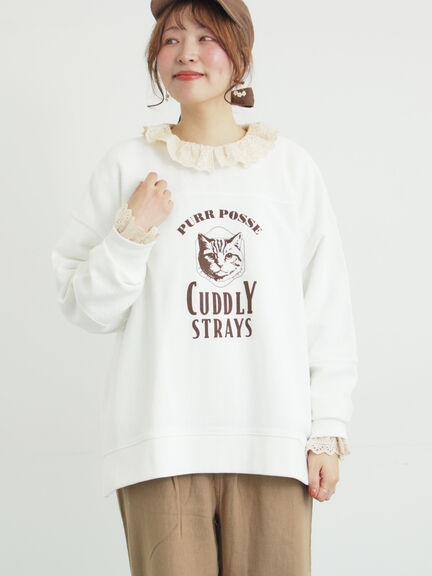 切替ミニ裏毛プリントスウェット（オフホワイト/グレー/チャコールグレー）｜Samansa Mos2（サマンサ モスモス）通販