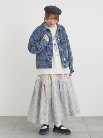 切替ミニ裏毛プリントスウェット（オフホワイト/グレー/チャコールグレー）｜Samansa Mos2（サマンサ モスモス）通販