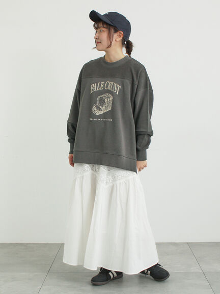 切替ミニ裏毛プリントスウェット（オフホワイト/グレー/チャコールグレー）｜Samansa Mos2（サマンサ モスモス）通販