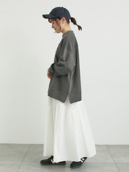 切替ミニ裏毛プリントスウェット（オフホワイト/グレー/チャコールグレー）｜Samansa Mos2（サマンサ モスモス）通販