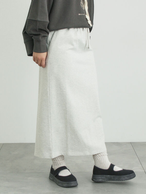 裏毛スカート（グレー/ブラック/ブルー/ボトムス/スカート）| Samansa
