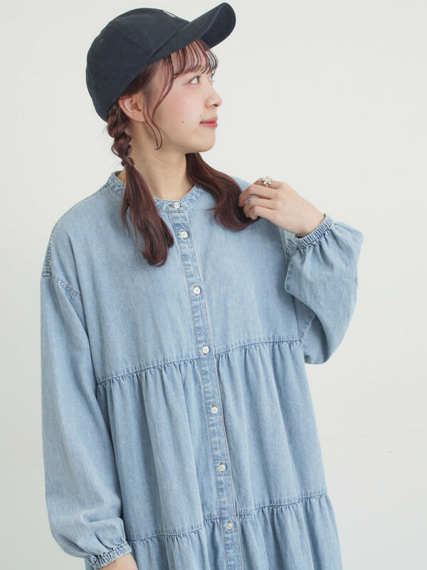 ママちゃん⭐︎⭐︎エムズグレイシー⭐︎水色ティアードワンピース ママちゃんエムズグレイシー⭐︎水色ティアードワンピース C/T撥水