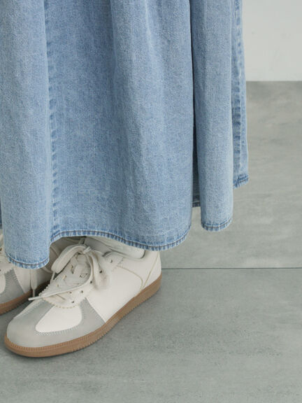 【オーガニックコットン】デニムティアードワンピース（サックスブルー/ネイビー）｜Samansa Mos2（サマンサ モスモス）通販