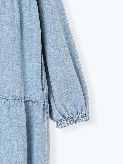 【オーガニックコットン】デニムティアードワンピース（サックスブルー/ネイビー）｜Samansa Mos2（サマンサ モスモス）通販