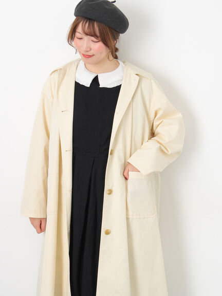 【花粉防止加工】ステンカラーコート（グリーン/ネイビー/キナリ）｜Samansa Mos2（サマンサ モスモス）通販