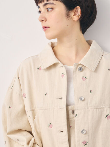 【オーガニックコットン】デニムジャケット（サックスブルー/ブルー/キナリ）｜Samansa Mos2（サマンサ モスモス）通販