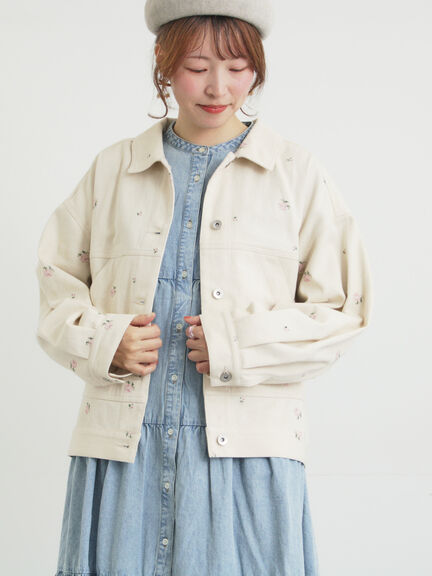 【オーガニックコットン】デニムジャケット（サックスブルー/ブルー/キナリ）｜Samansa Mos2（サマンサ モスモス）通販