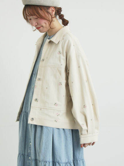 【オーガニックコットン】デニムジャケット（サックスブルー/ブルー/キナリ）｜Samansa Mos2（サマンサ モスモス）通販