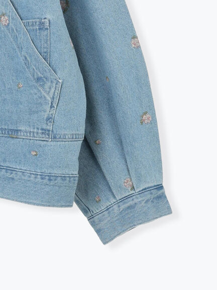 【オーガニックコットン】デニムジャケット（サックスブルー/ブルー/キナリ）｜Samansa Mos2（サマンサ モスモス）通販