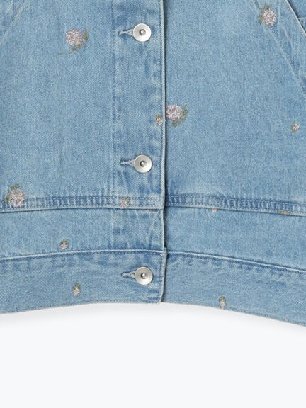 【オーガニックコットン】デニムジャケット（サックスブルー/ブルー/キナリ）｜Samansa Mos2（サマンサ モスモス）通販