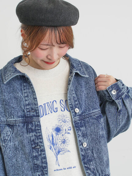 【オーガニックコットン】デニムジャケット（サックスブルー/ブルー/キナリ）｜Samansa Mos2（サマンサ モスモス）通販