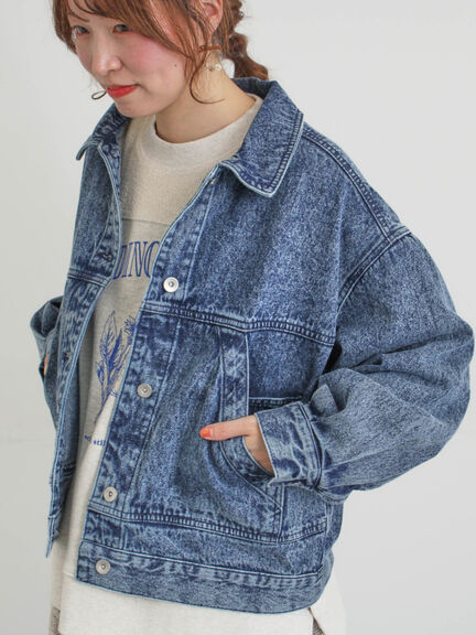 【オーガニックコットン】デニムジャケット（サックスブルー/ブルー/キナリ）｜Samansa Mos2（サマンサ モスモス）通販