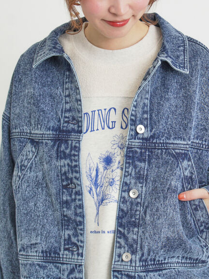 【オーガニックコットン】デニムジャケット（サックスブルー/ブルー/キナリ）｜Samansa Mos2（サマンサ モスモス）通販